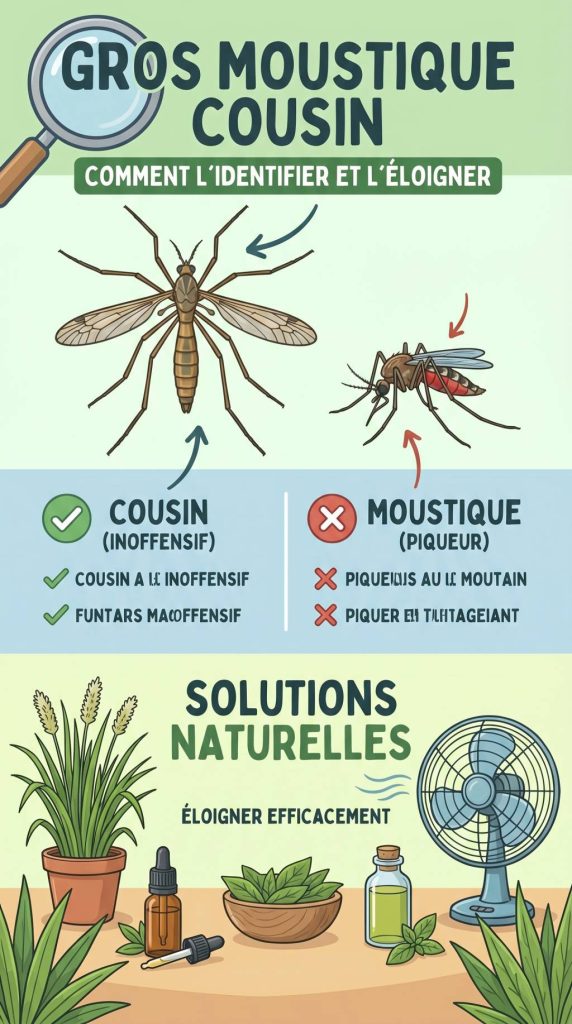 Gros moustique cousin : comment l’identifier et l’éloigner efficacement