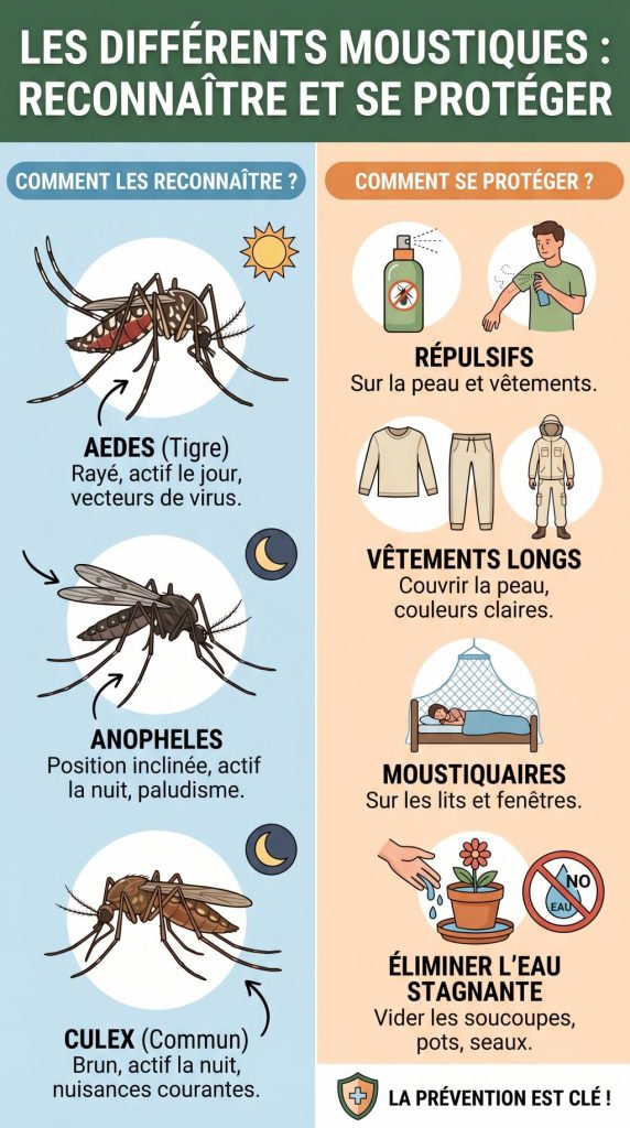 Different moustique : comment reconnaître les différents moustiques et s’en protéger