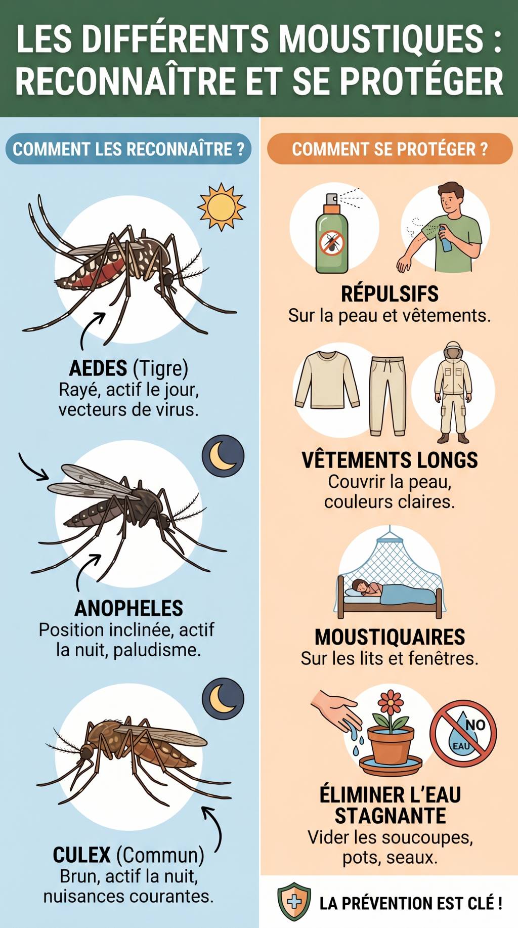 Different moustique : comment reconnaître les différents moustiques et s’en protéger