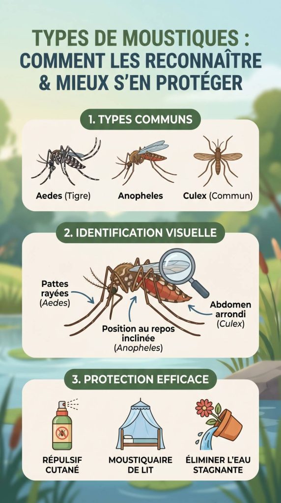 Types de moustique : comment les reconnaître et mieux s’en protéger