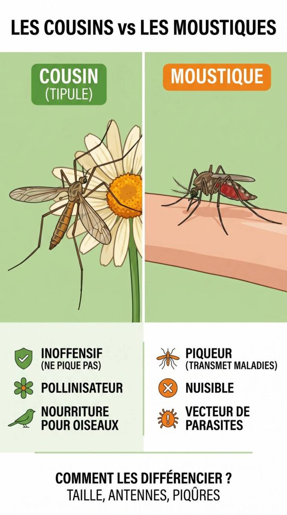 À quoi servent les cousins insectes et comment les différencier des moustiques
