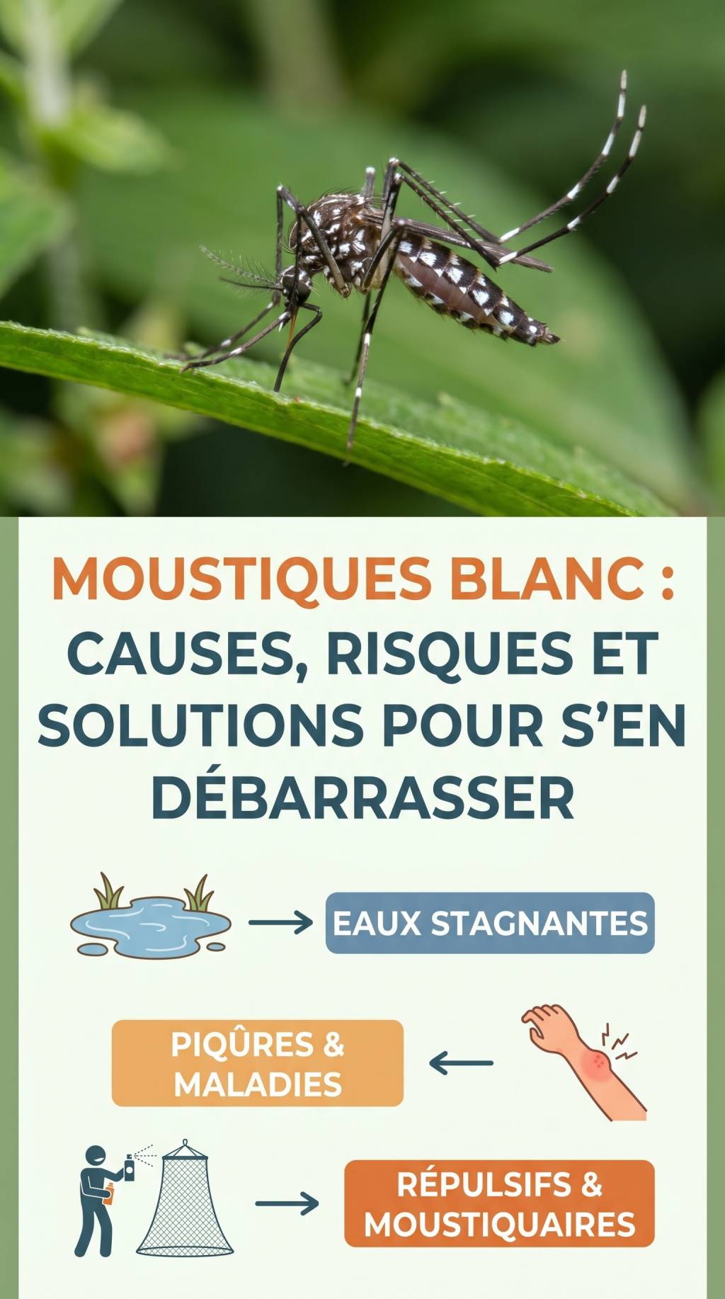 Moustiques blanc : causes, risques et solutions pour s’en débarrasser